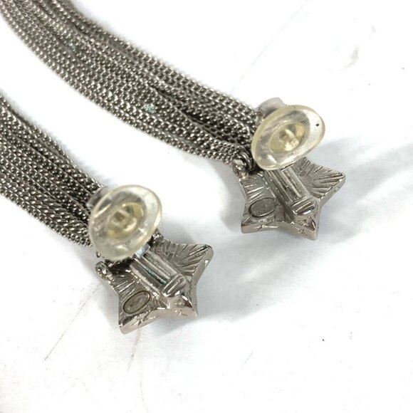 CHANEL CC CC Mark Star 10 Chain Accessories Long Earrings Pierce - Picture 6 of 9